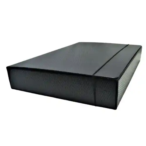 CAJA ARCH. F/NEGRA C/ELAST. LOMO 6 CMS