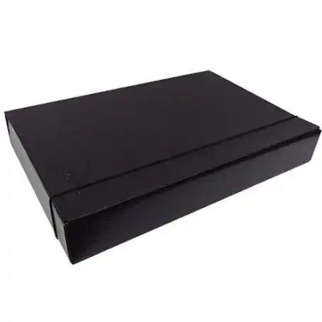 CAJA ARCH. F/NEGRA C/ELAST. LOMO 8 CMS