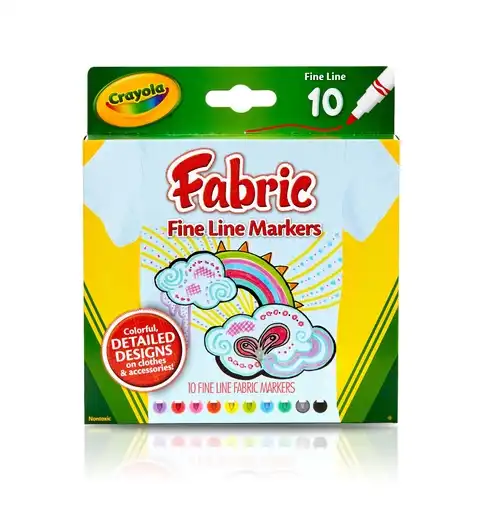 MARCADORES CRAYOLA PARA TELA PUNTA FINA X 10