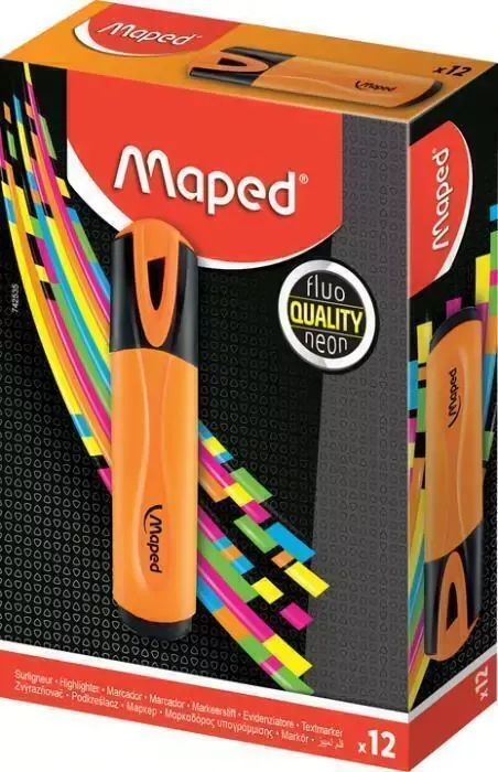 RESALTADOR MAPED FLUO PEPS CJ X12 NARANJA