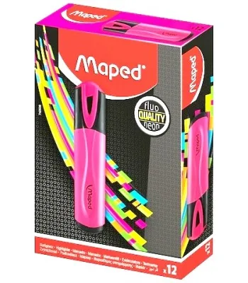 RESALTADOR MAPED FLUO PEPS CJ X12 FUCSIA