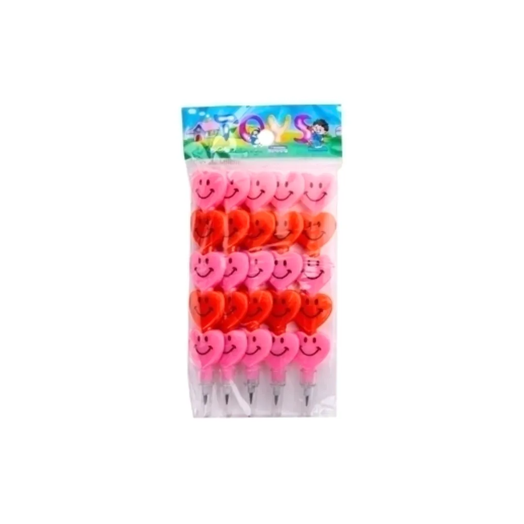 LAPIZ CON MINA INTERCAMBIABLES CORAZON X 5