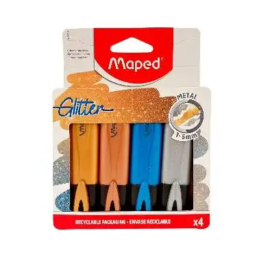 RESALTADOR MAPED GLITTER METAL X 4