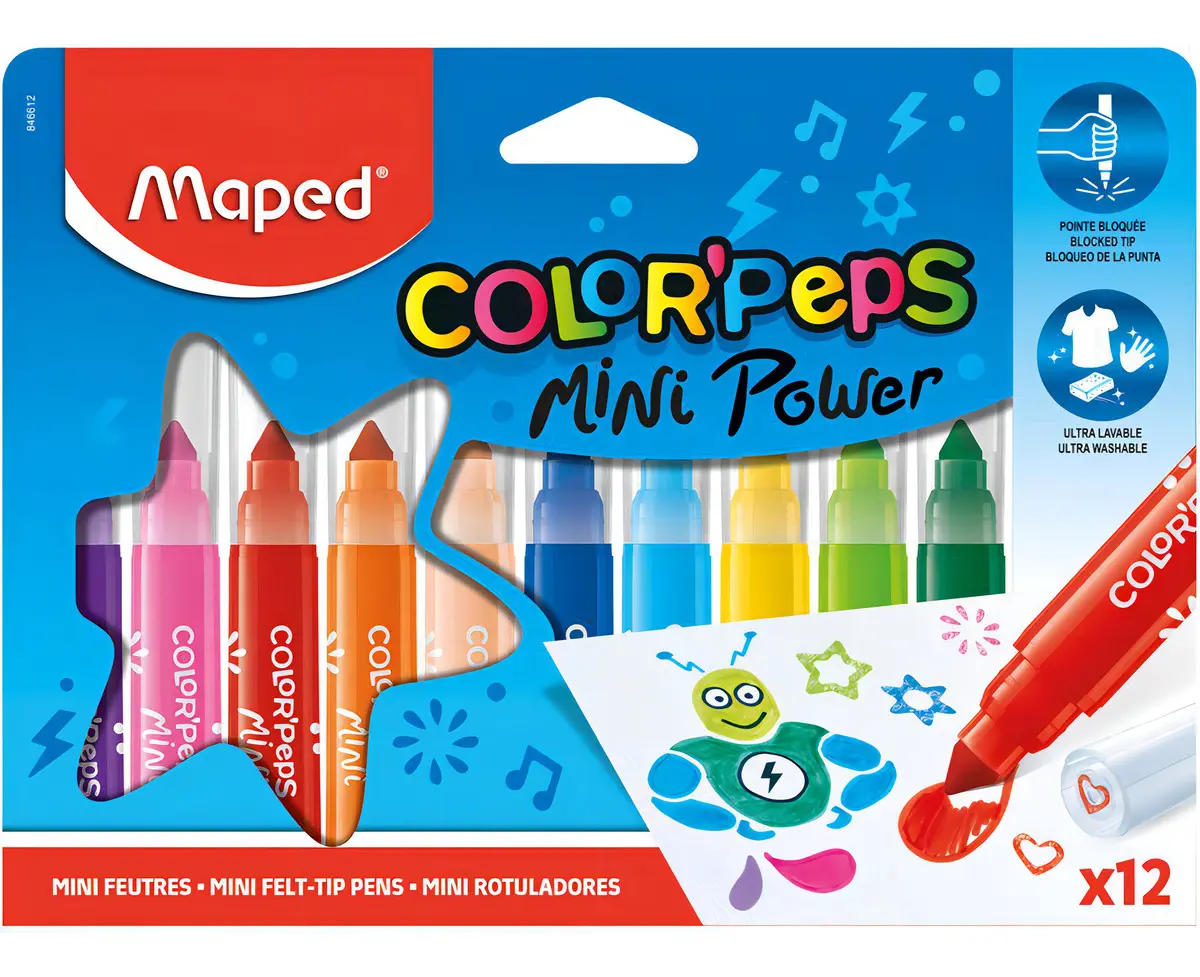 MARCADOR MAPED COLOR PEPS MAXI CJ X12 MINI