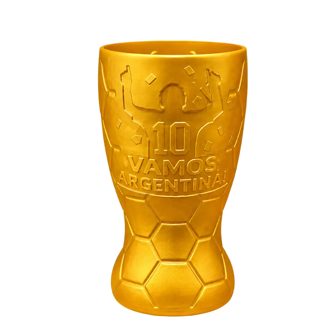 VASO PLASTICO DORADO 19 CM