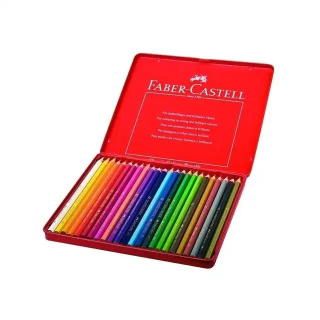 LAPIZ COLOR FABER X 24 (LATA LINEA ROJA)