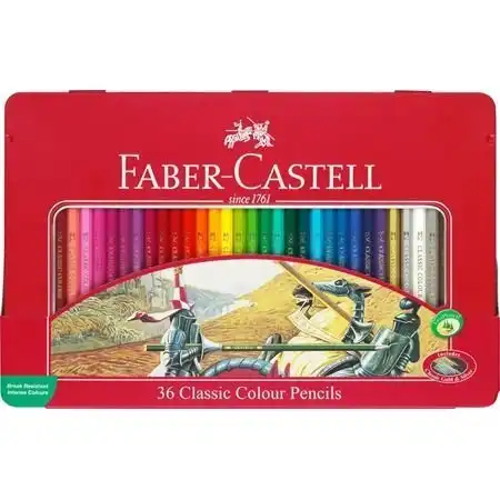 LAPIZ COLOR FABER X 36 (LATA LINEA ROJA)
