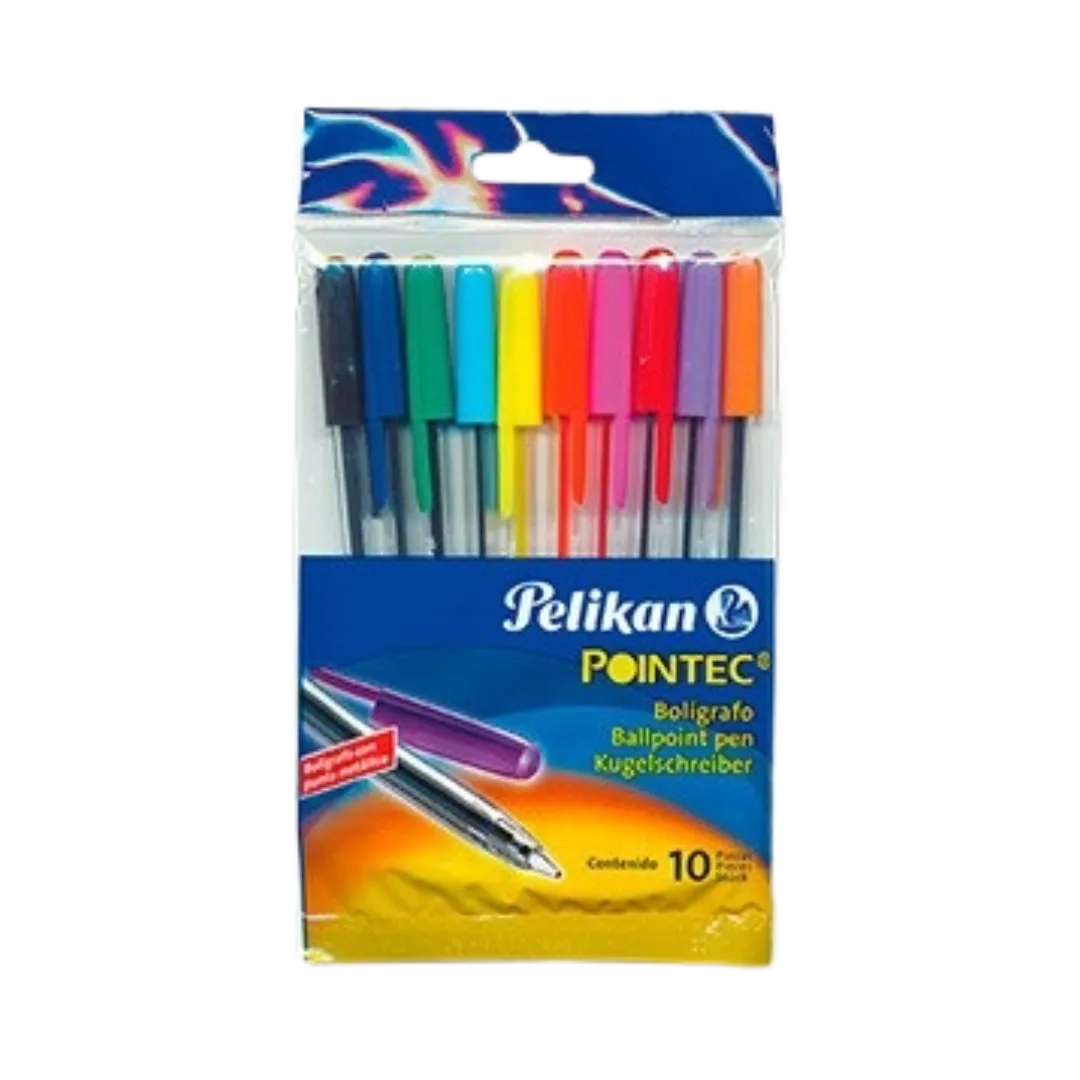 BOLIGRAFO PELIKAN POINTEC X 10 COLORES SURTIDOS