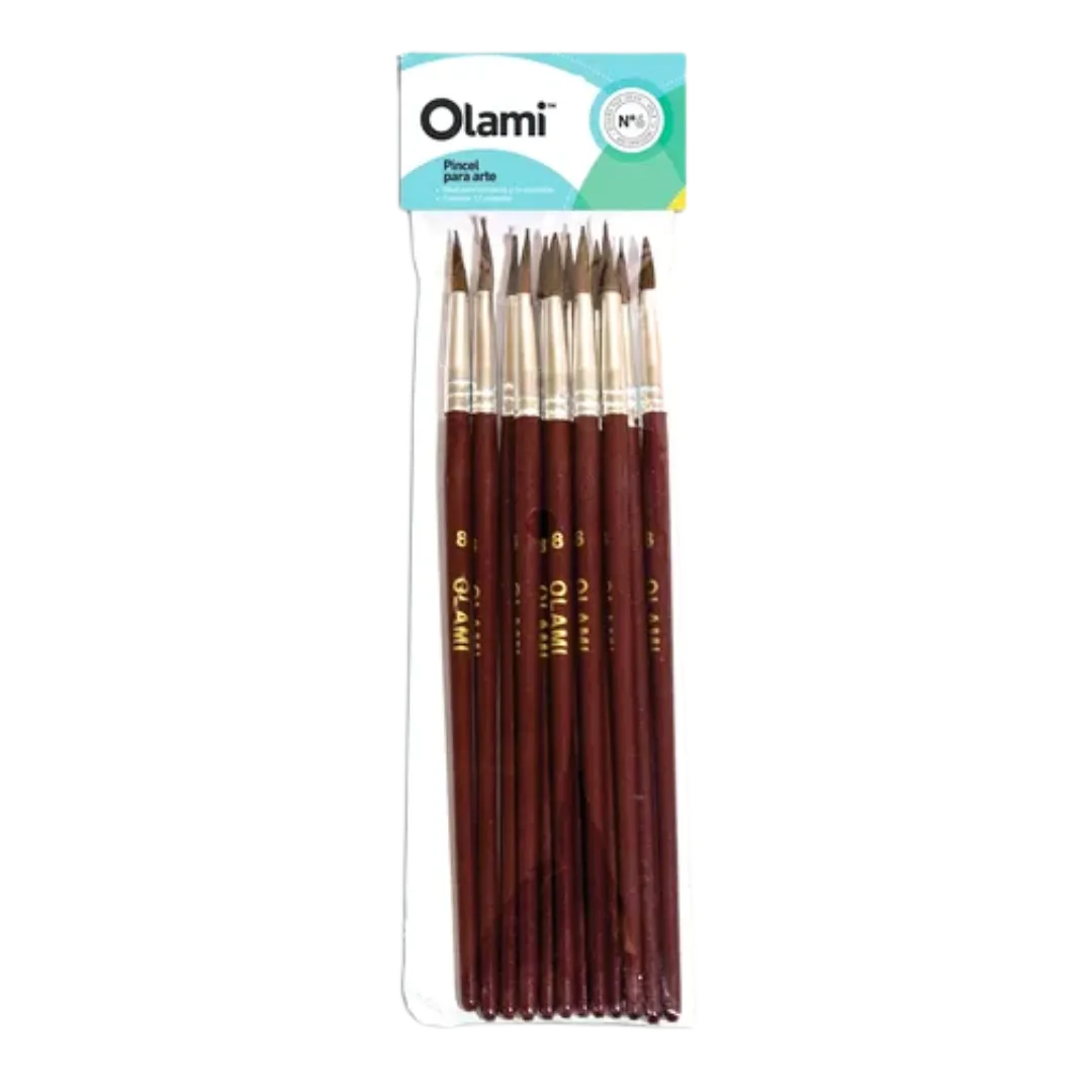 PINCEL PELO DE PONY REDONDO OLAMI 204 N4 BL X12