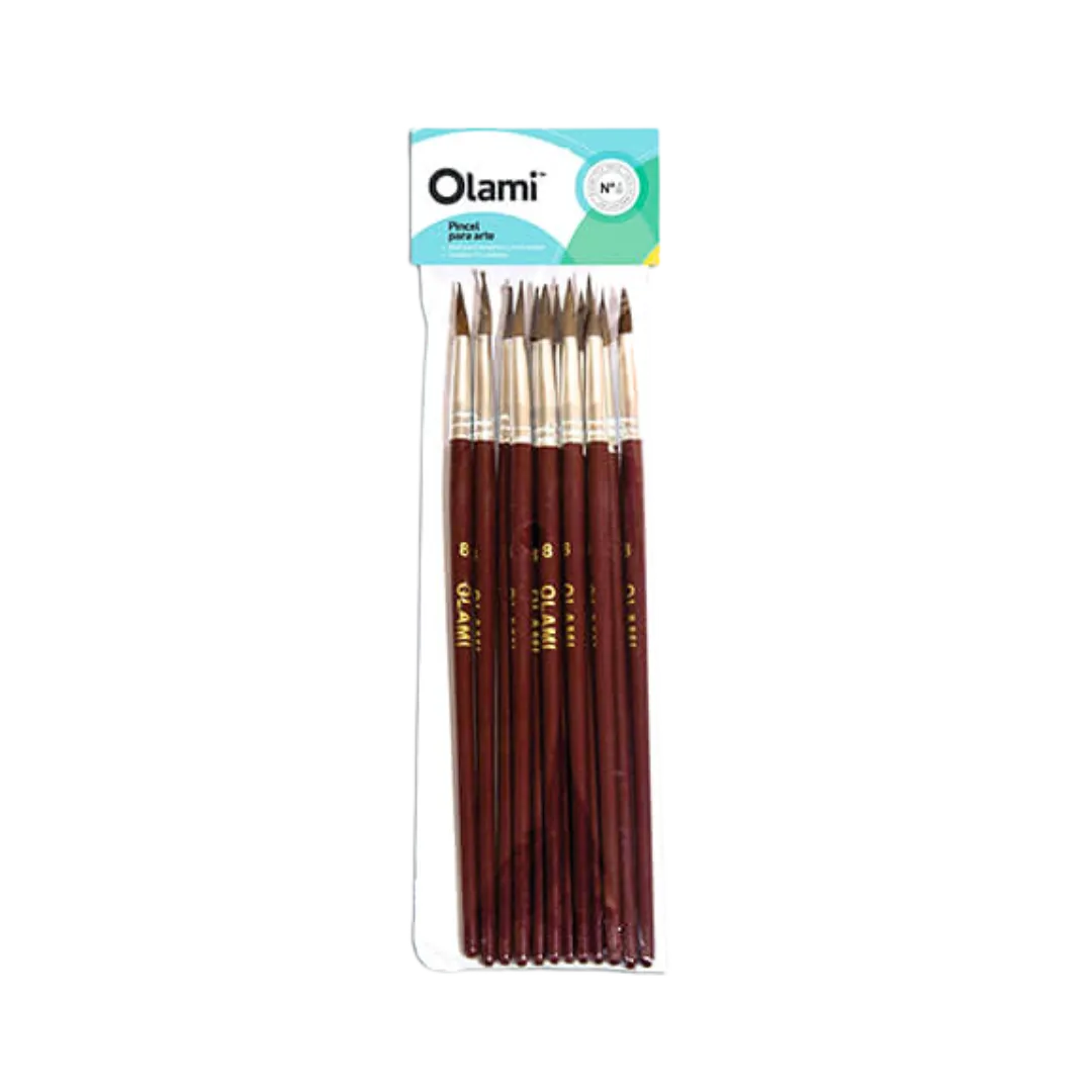 PINCEL PELO DE PONY REDONDO OLAMI 206 N6 BL X12