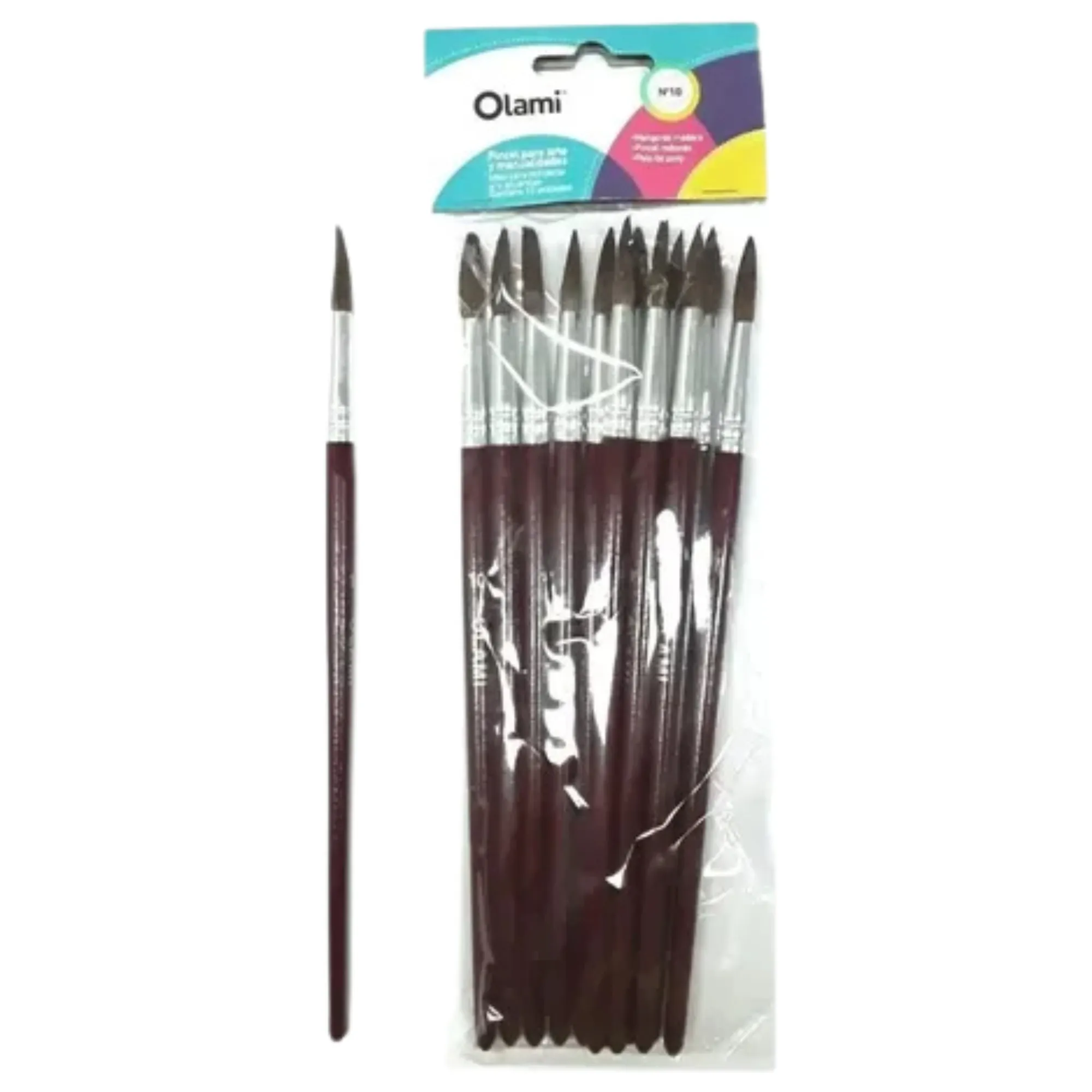 PINCEL PELO DE PONY REDONDO OLAMI 210 N10 BL X12
