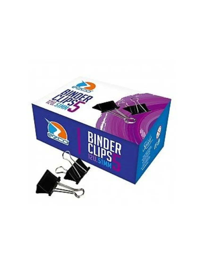 BINDER CLIP EZCO N5 (51MM) NEGRO CJ X12