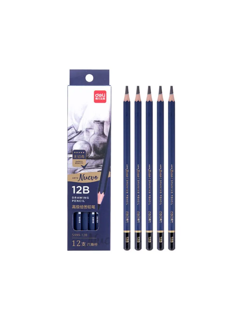 LAPIZ GRAFITO DELI 12B ESTUCHE X 12