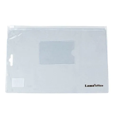 SOBRE CIERRE ZIP LAMA OFICIO PVC CRISTAL