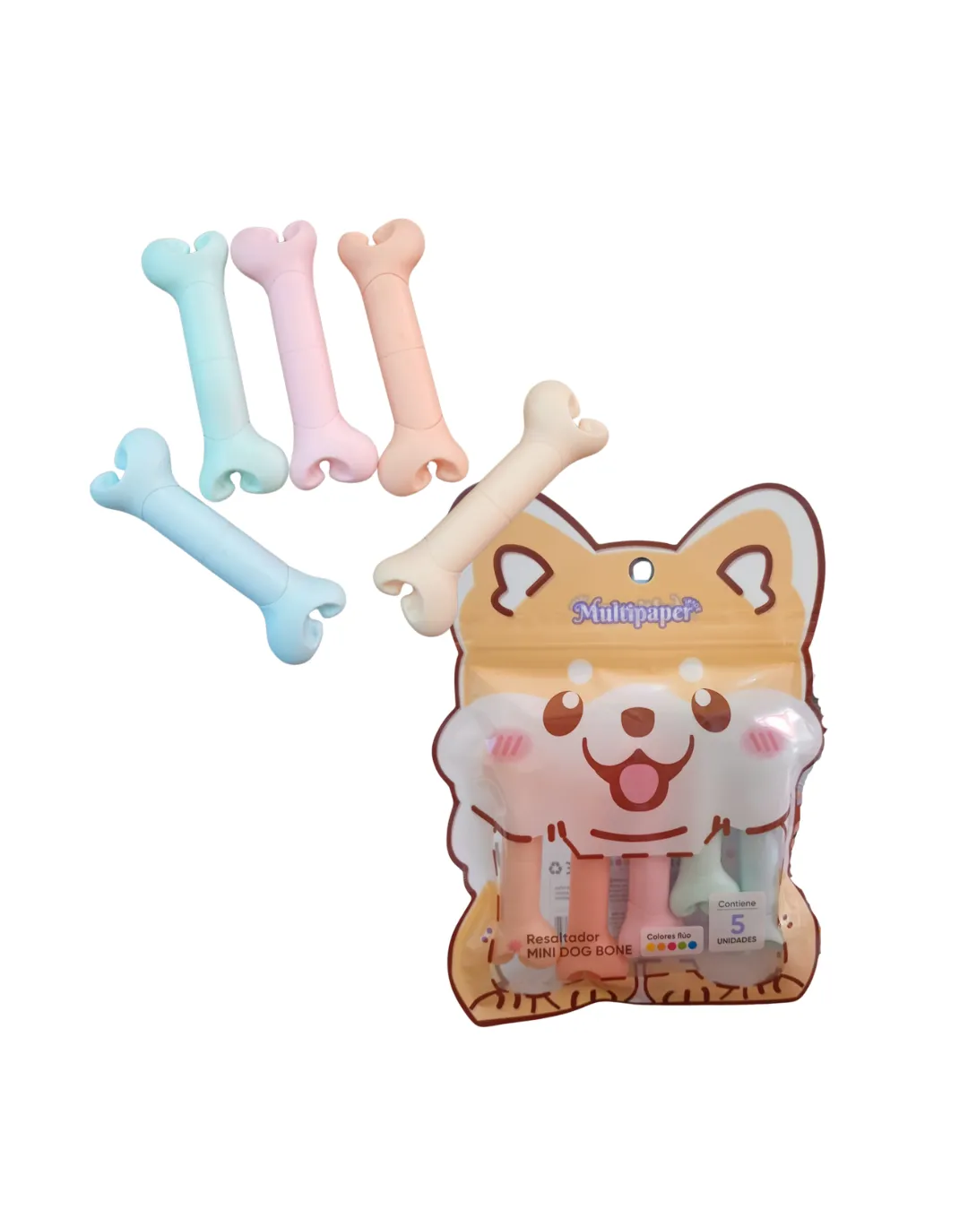 RESALTADOR MINI DOG BONE FLUO X5