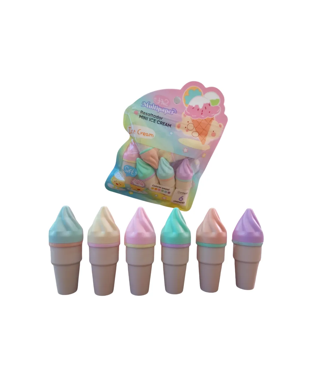 RESALTADOR MINI ICE CREAM PASTEL X6