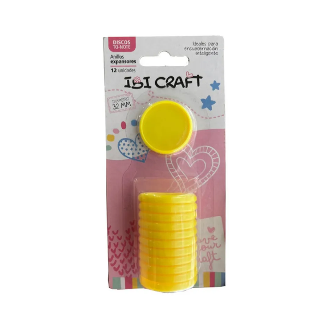 DISCOS DE EXPANSION 24mm CORAZON x 8pcs AMARILLO