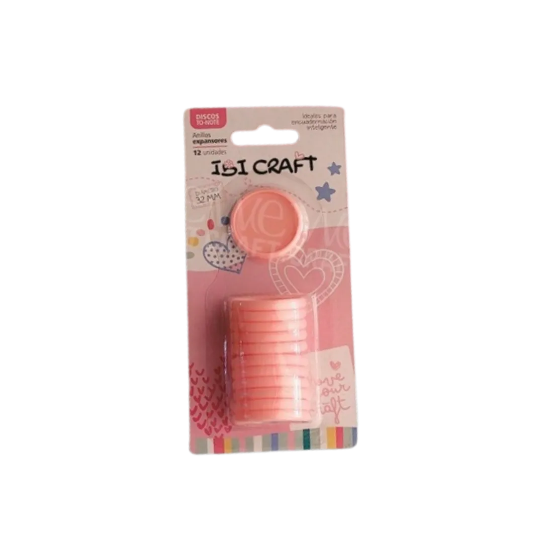 DISCOS DE EXPANSION 32mm. x 12pcs MEDIANO ROSA