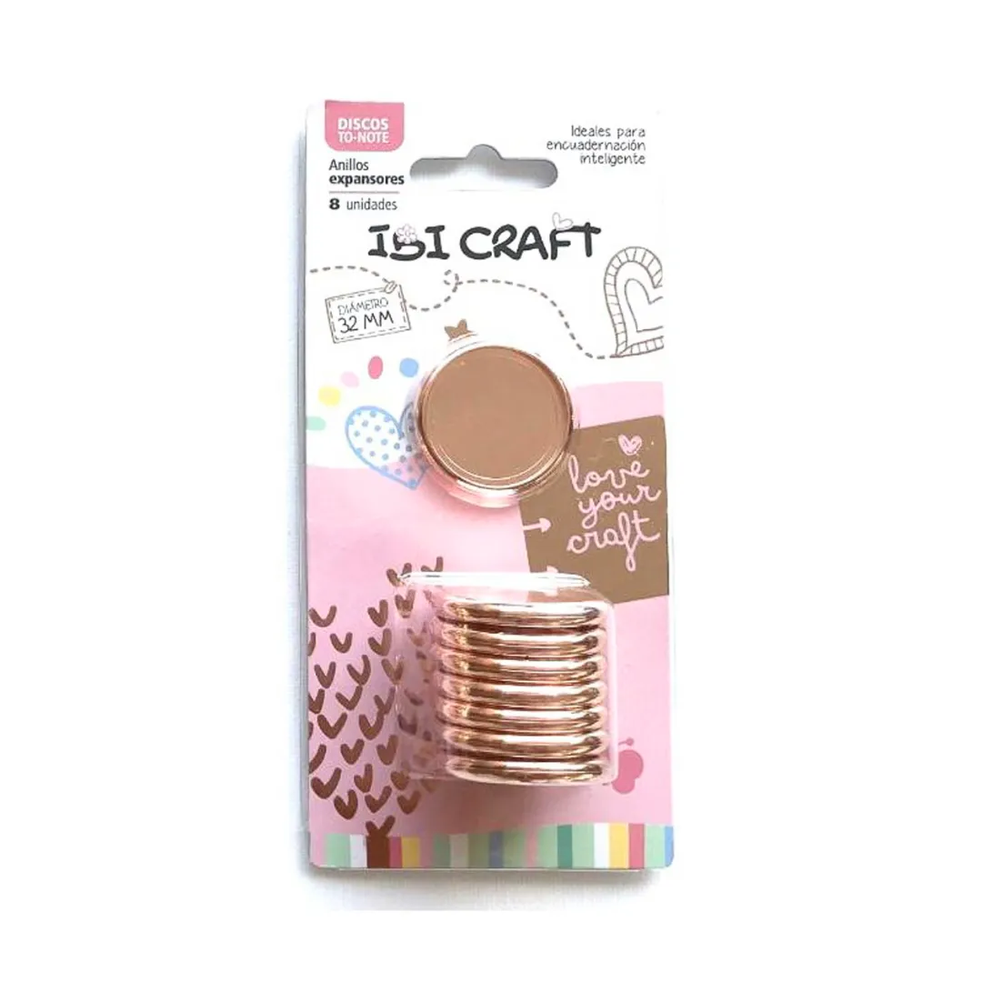 DISCOS DE EXPANSION 32mm x 8pcs GOLD ROSE 650292