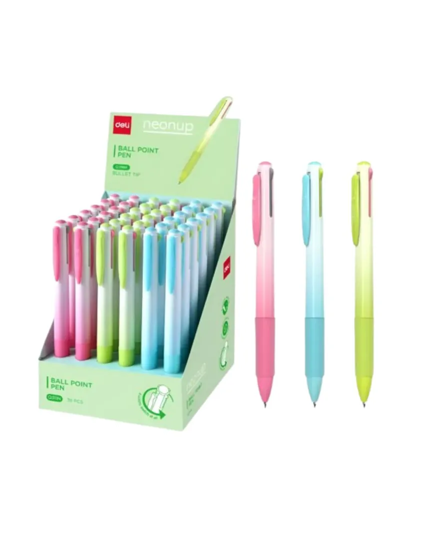 BOLIGRAFO DELI RETRACTIL 4EN1 DISPLAY X 36