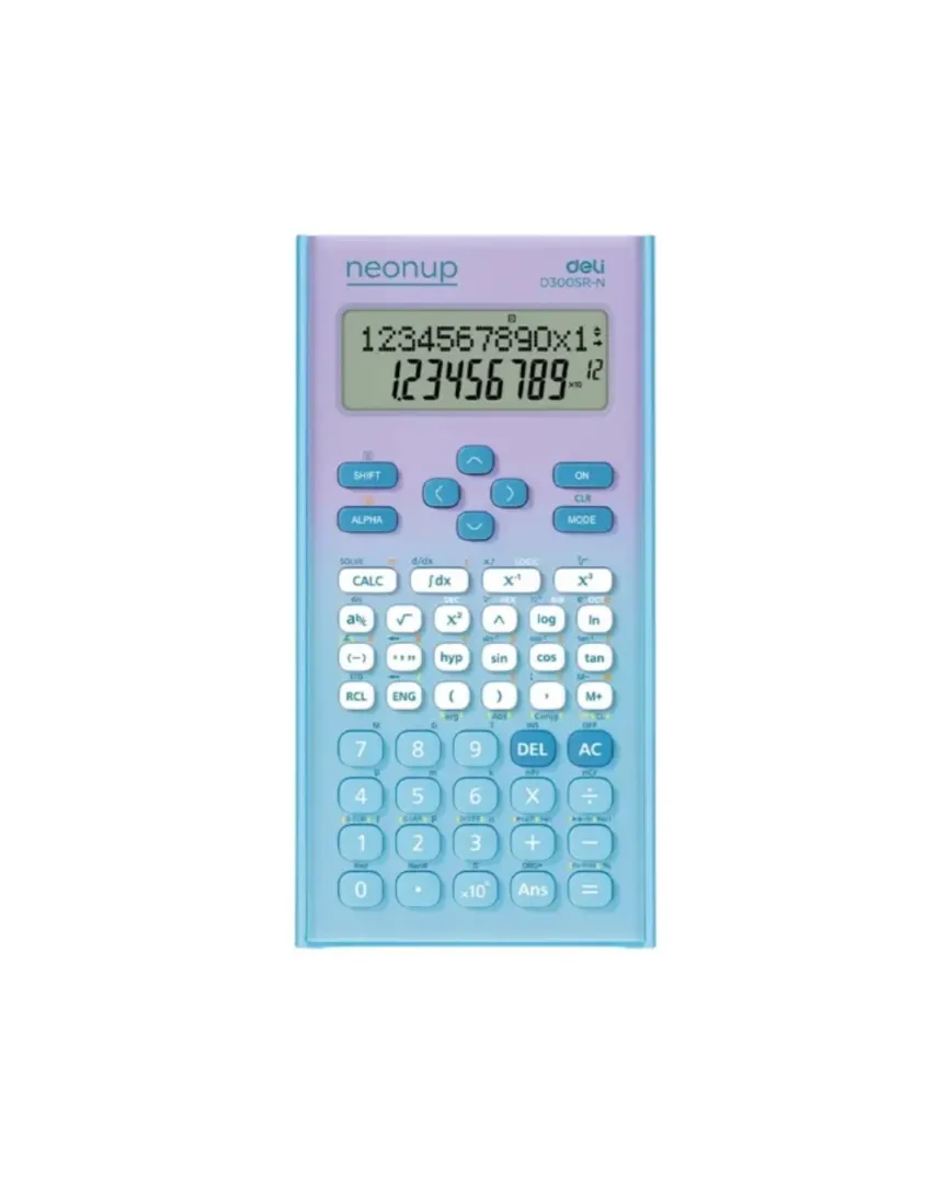 Calculadora Cientifica Neon CELESTE degradee 12 digitos