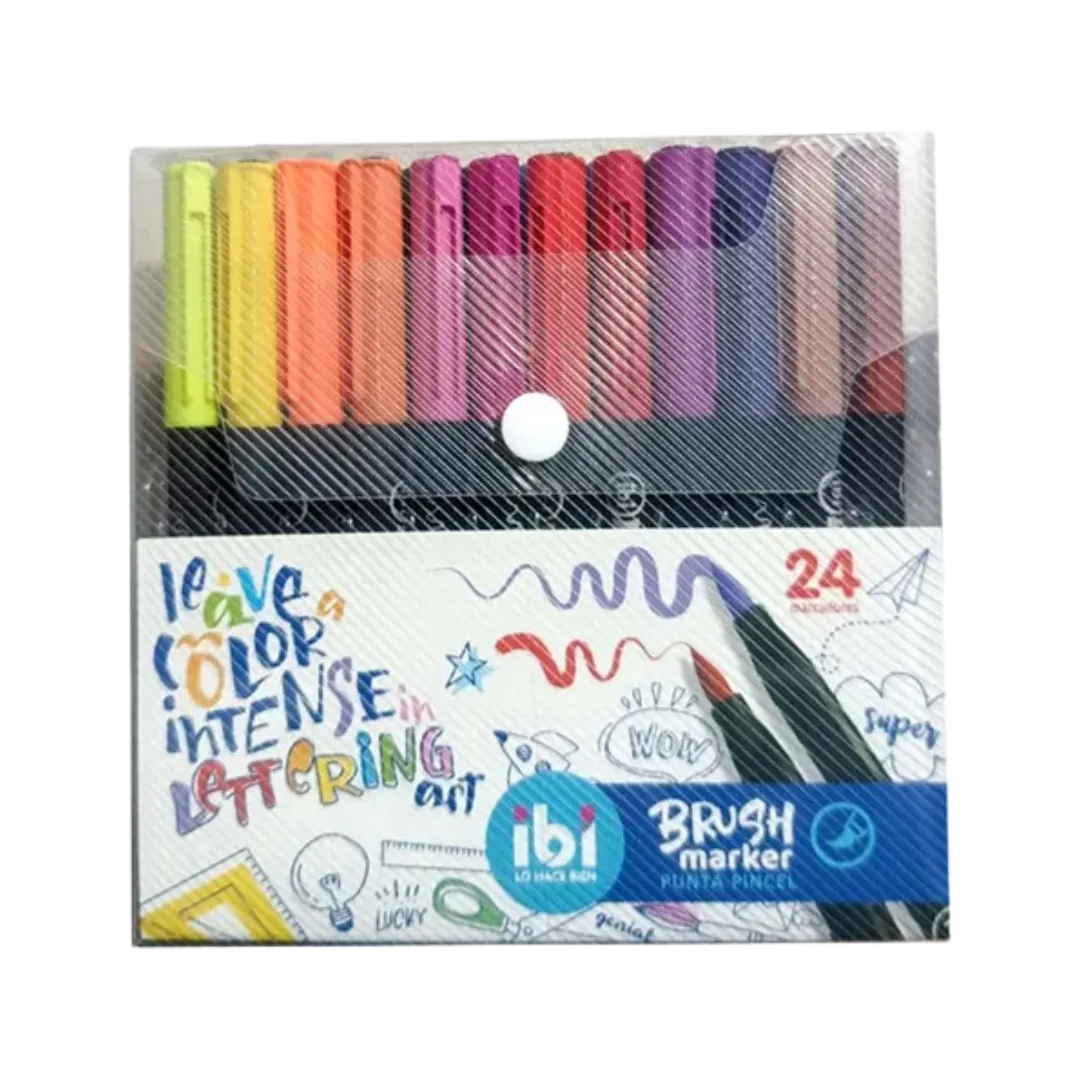 MARCADOR PUNTA PINCEL ESTUCHE x 24 COLORES 570814
