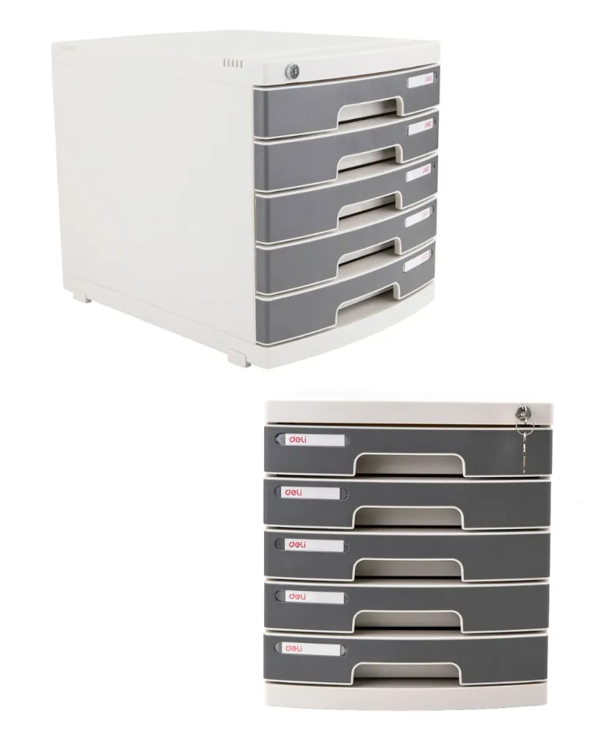 GABINETE QUALI 5 CAJONES GRIS 395X302X325