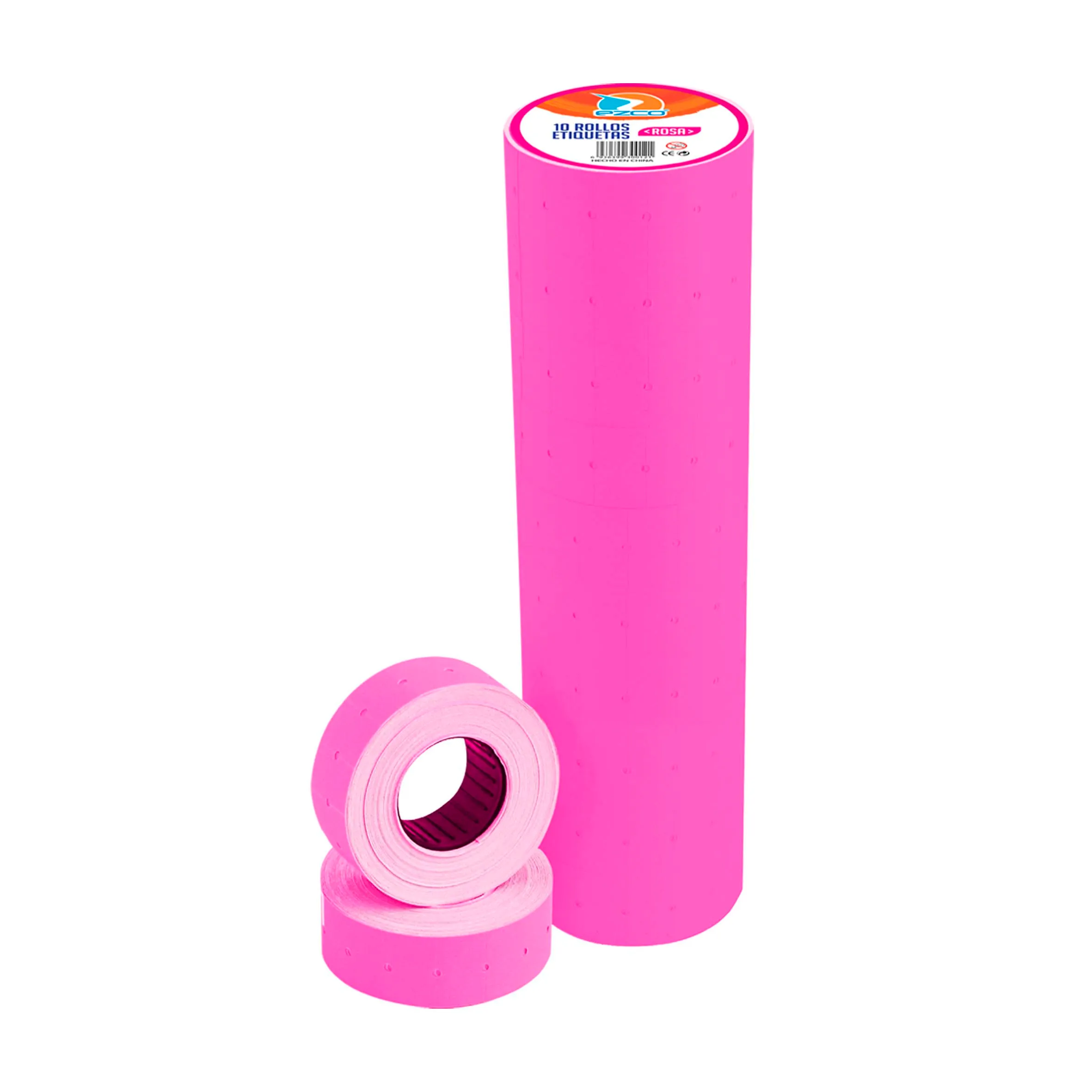 ETIQUETA ROLLO EZCO X 10 ROSA