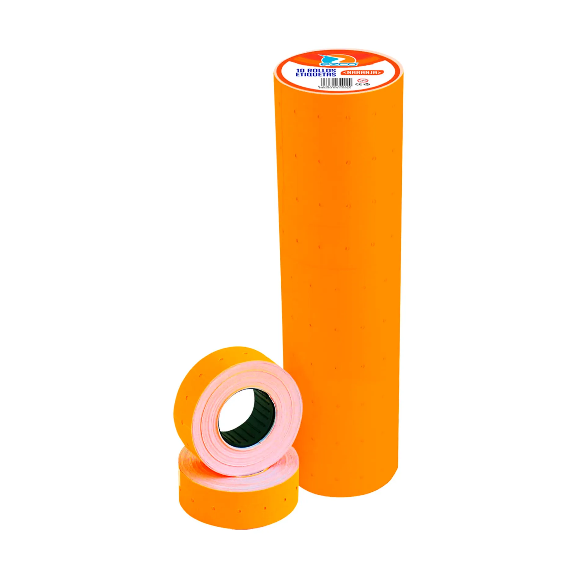 ETIQUETA ROLLO EZCO X 10 NARANJA