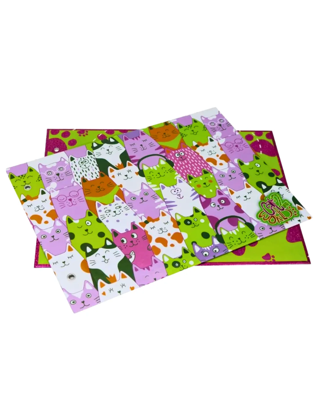 CARPETA 2 TAPAS N5 REXON HOLO GLITTER CAT WORLD