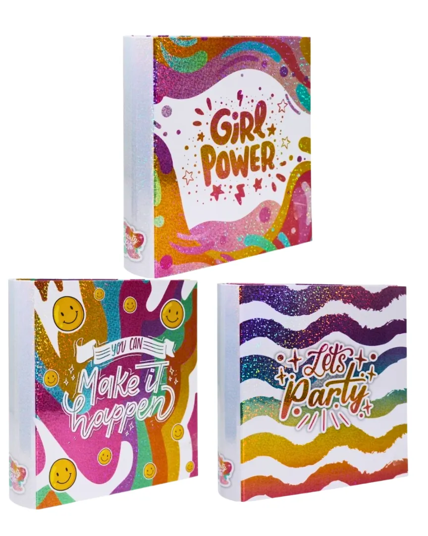 CARPETA ESCOLAR 3X40 REXON HOLO GLITTER BEAUTY LIFE