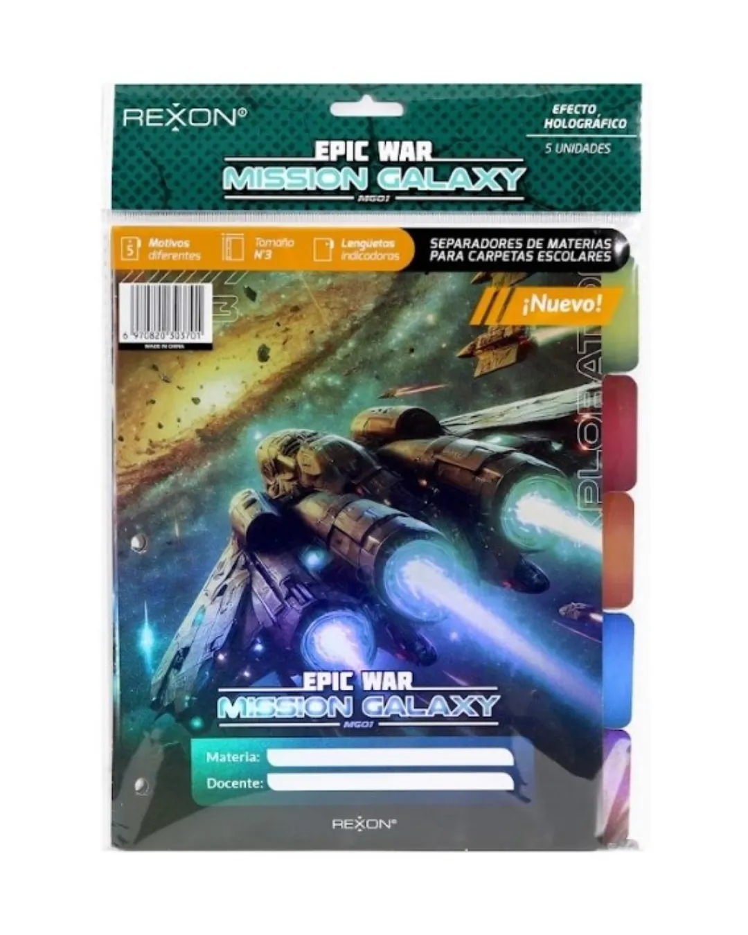 SEPARADOR DE MATERIAS REXON N3 EPIC WAR CON SOLAPA