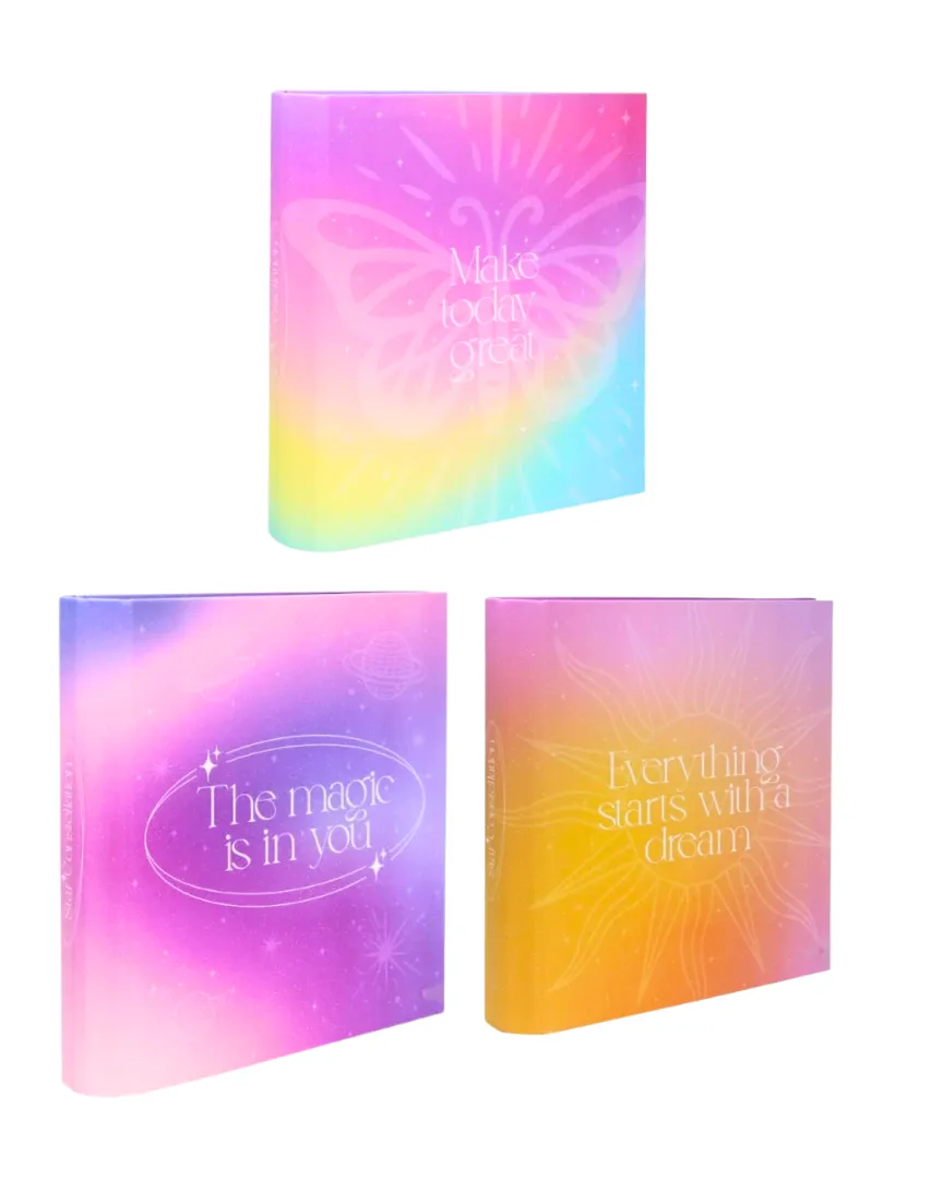 CARPETA ESCOLAR 3X40 REXON MICRO GLITTER STAR CONTELLATION