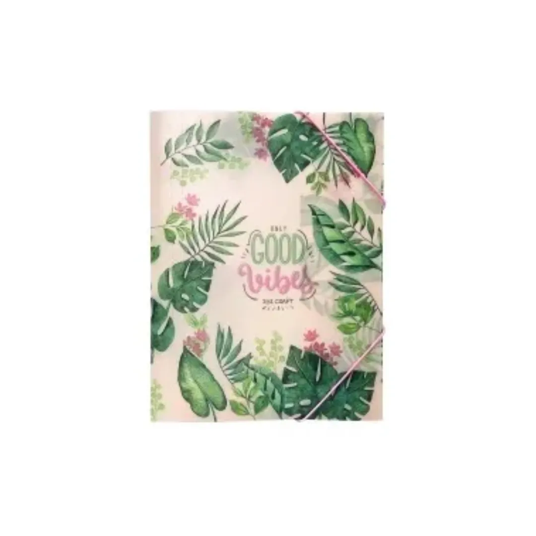CARPETA C/ELASTICO A4 GOOD VIBES