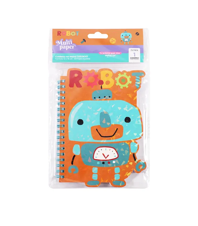 CUADERNO C/ESPIRAL 10.5X14.5CM 60H RY CUTE BOOT