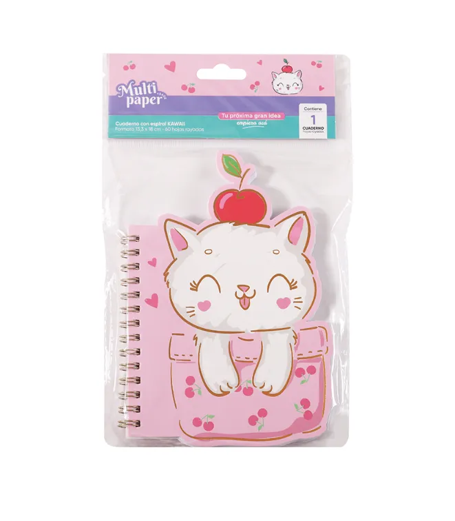 CUADERNO C/ESPIRAL 10.5 5X14.5CM 60H RY KAWAII