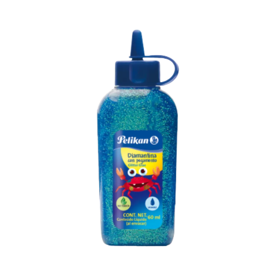 ADHESIVO GLITTER AZUL PELIKAN 60 ML