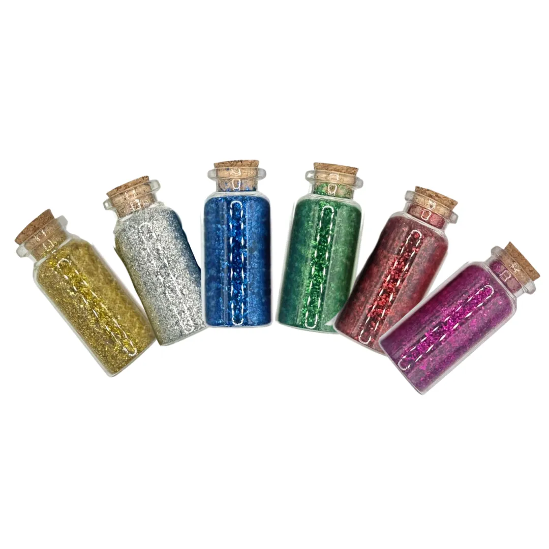 BRILLANTINA X 6 GLITTER FRASCO DE VIDRIO