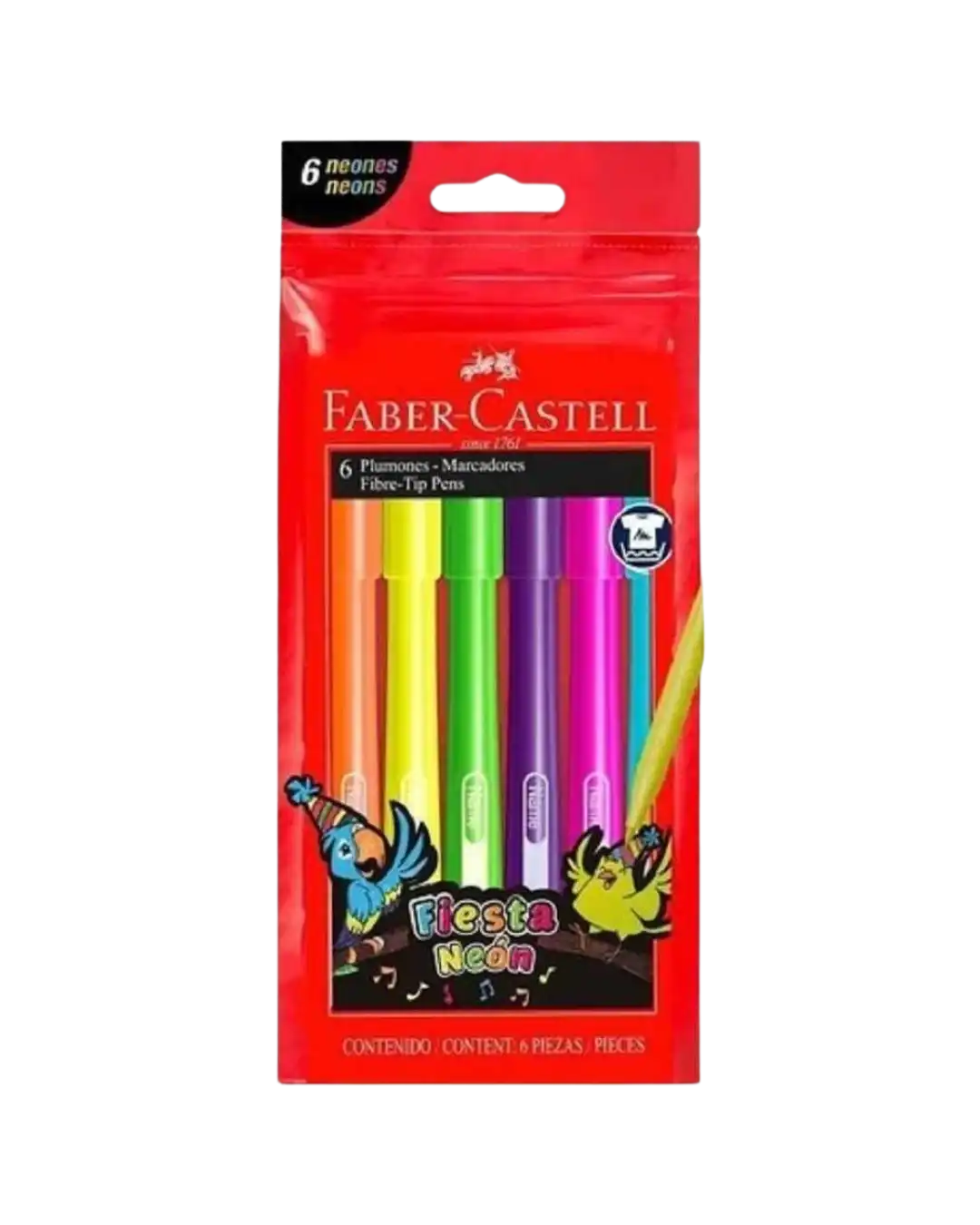 MARCADOR FABER X 6 PLUM FIESTA NEON