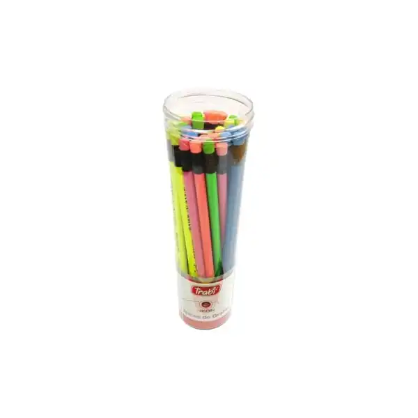 LAPIZ GRAFITO TRABI RESINA NEON C/GOMA X 36