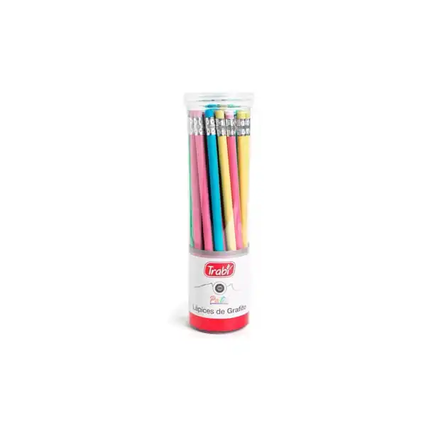 LAPIZ TRABI GRAFITO PASTEL C/GOMA X 36