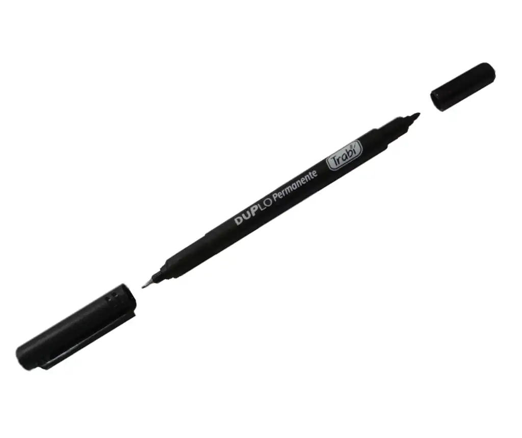 MARCADOR DOBLE PUNTA TRABI DUPLO NEGRO