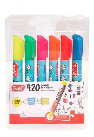 MARCADOR TRABI 420 FLUO X 6