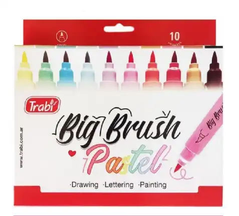 MARCADOR TRABI BIG BRUSH X 10 PASTEL