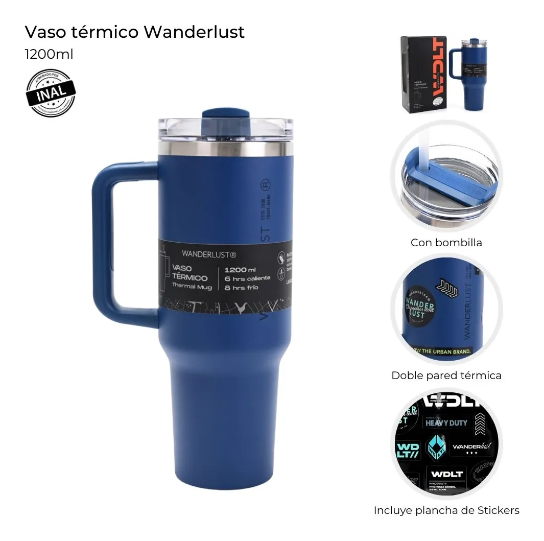 VASO TERMICO WANDERLUST 1200ML AZUL