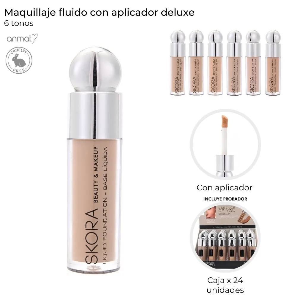 MAQUILLAJE FLUIDO CON APLICADOR