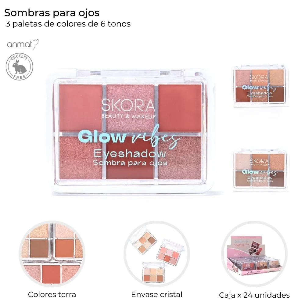 SOMBRAS PARA OJOS COMBINADAS X 6 TONOS