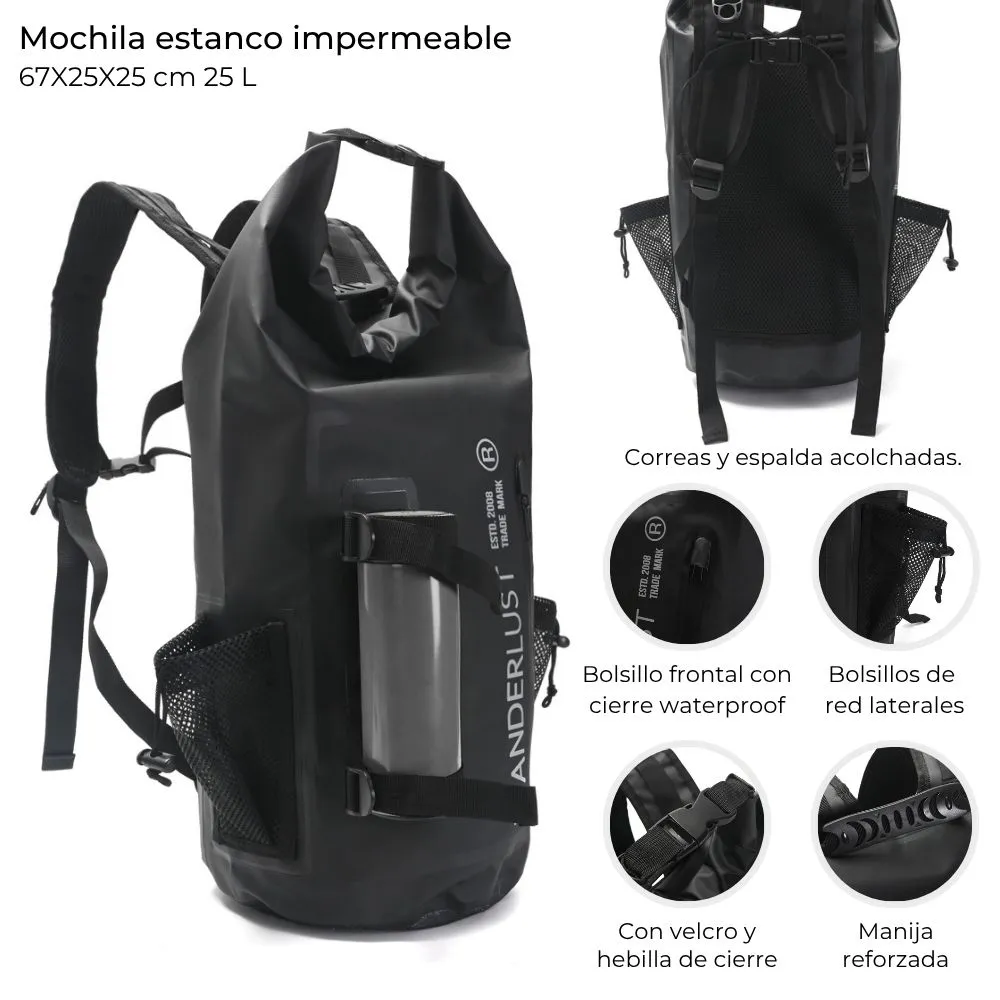 MOCHILA ESTANCO IMPERMEABLE  67X25X25