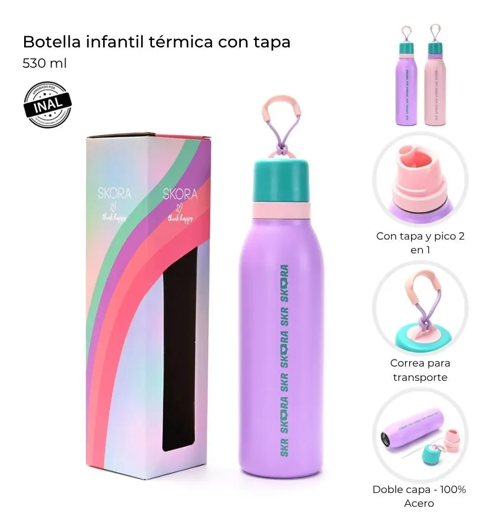 BOTELLA TERMICA Y TAPA 530ML