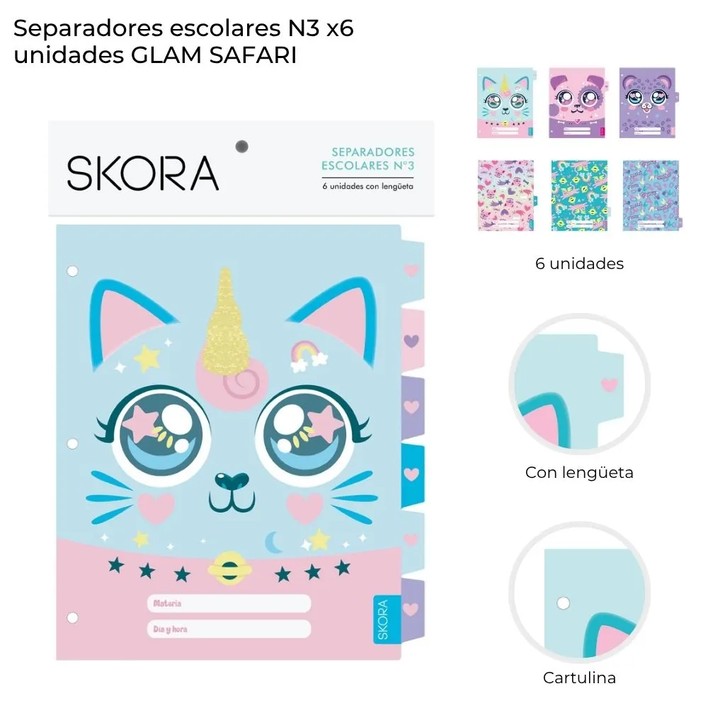 SEPARADOR ESCOLAR N3 GLAM SAFARI